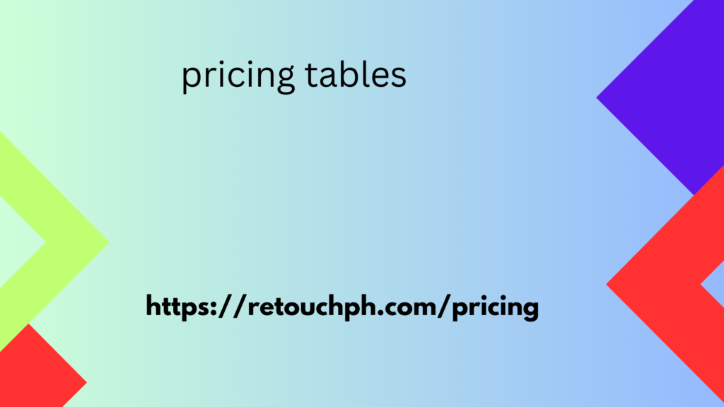 pricing tables
