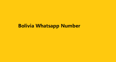 Bolivia Whatsapp Number